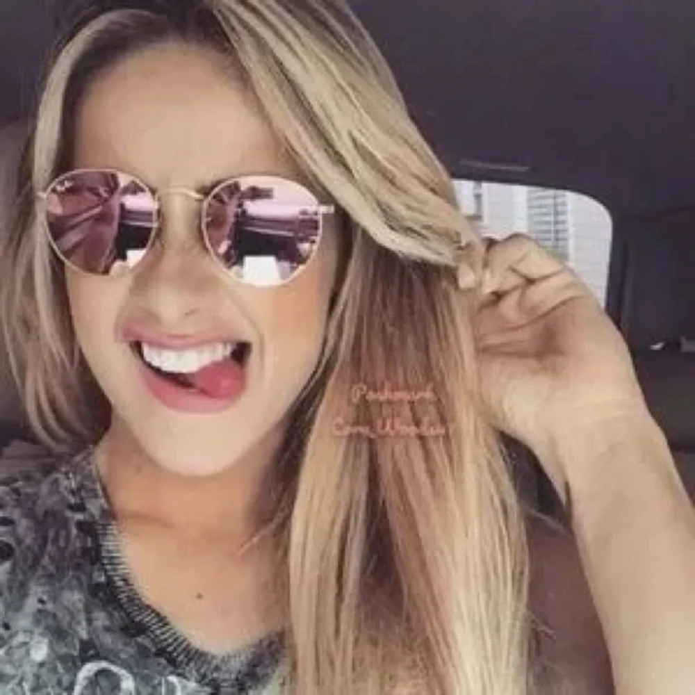 Ray-Ban Circle Pink Mirror Sunglasses RB3447 Gold Round Frame 001/Z2 50-21-145 - Picture 4 of 13